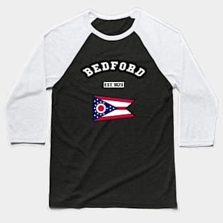 🐱‍👤 Bedford Ohio Strong, Buckeye State Flag, 1823, City Pride Baseball T-Shirt